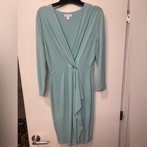 Charter Club Blue Green Long Sleeve Sheath Dress for Weddings